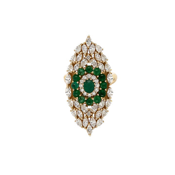 Diamond & Emerald Eye Ring