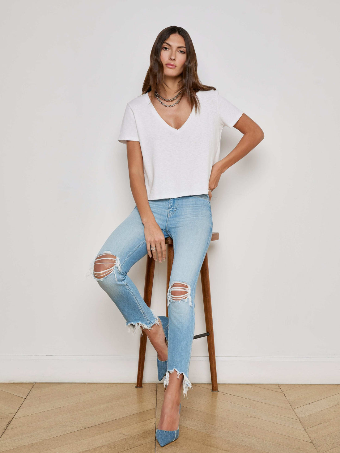 High Line Distressed Skinny Jean