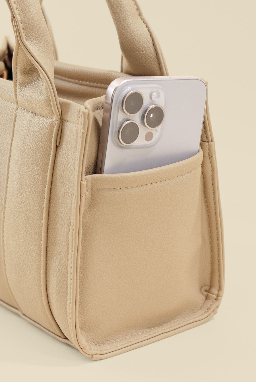 Vegan Leather Baby Sloane Tote - Gilded Beige