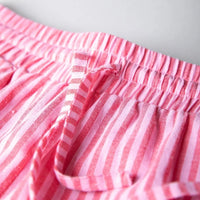 Sensa Striped Ruffle Short - Poppy Red