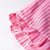 Sensa Striped Ruffle Short - Poppy Red