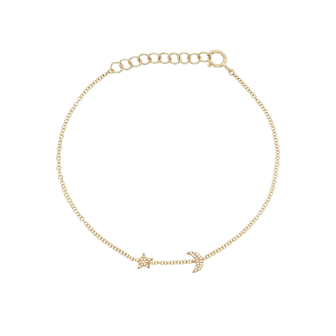 Diamond Star & Moon Bracelet