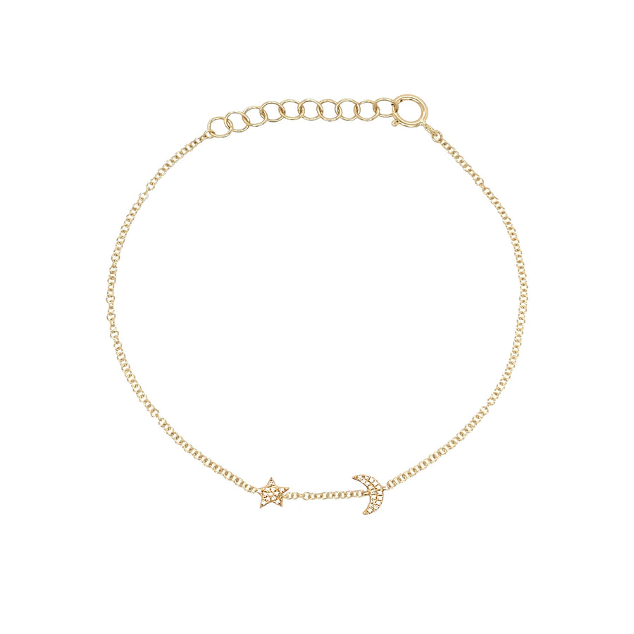 Diamond Star & Moon Bracelet